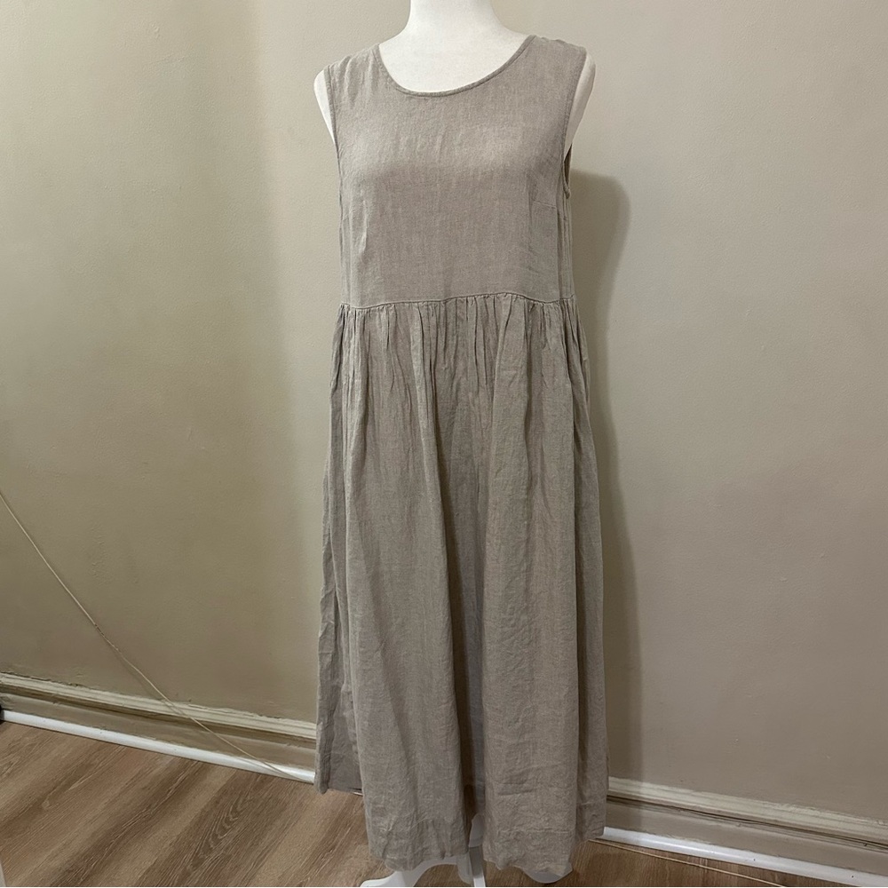 Son de flor Retired Smock Dress, Sleeveless - Natural Linen / S